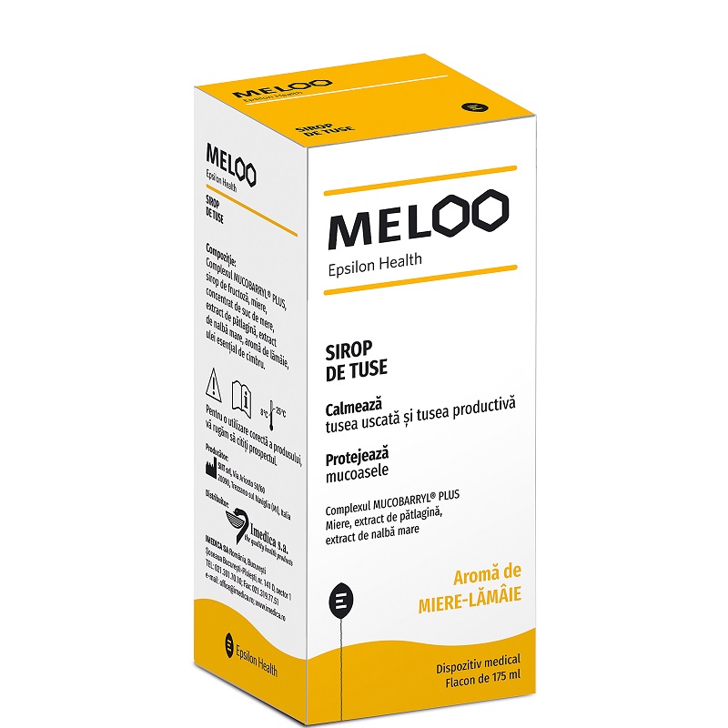 Meloo Junior sirop Miere si Lamaie, 175 ml, Epsilon Health