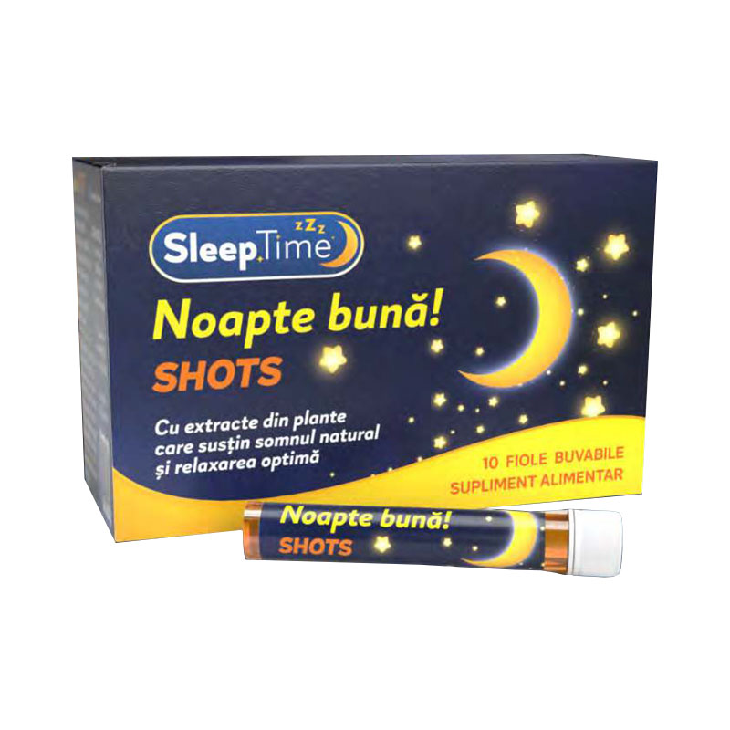 Sleeptime Noapte buna Shots, 10 fiole buvabile, Justin Pharma