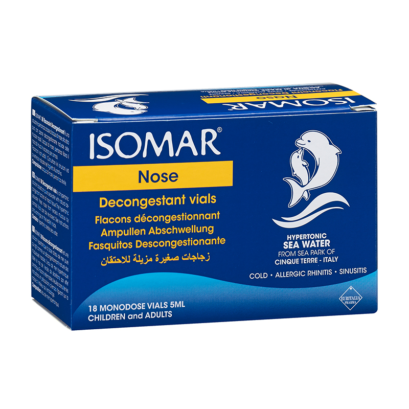 Solutie hipertonica pentru nas, 18 bucati x 5 ml, Isomar