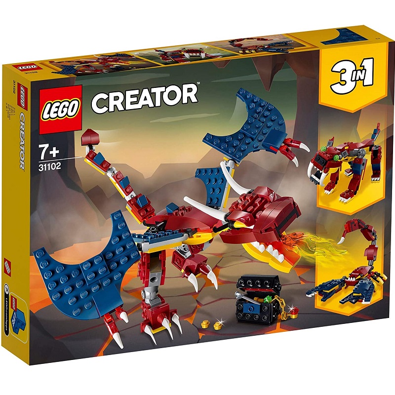 Dragon de foc Lego Creator, +7 ani, 31102, Lego