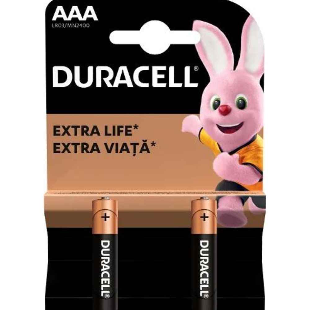 Baterii AAA Extra Life, 2 bucati, Duracell