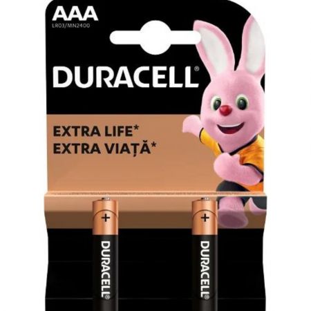 Baterii AAA 15X Extra Life, 2 bucati, Duracell