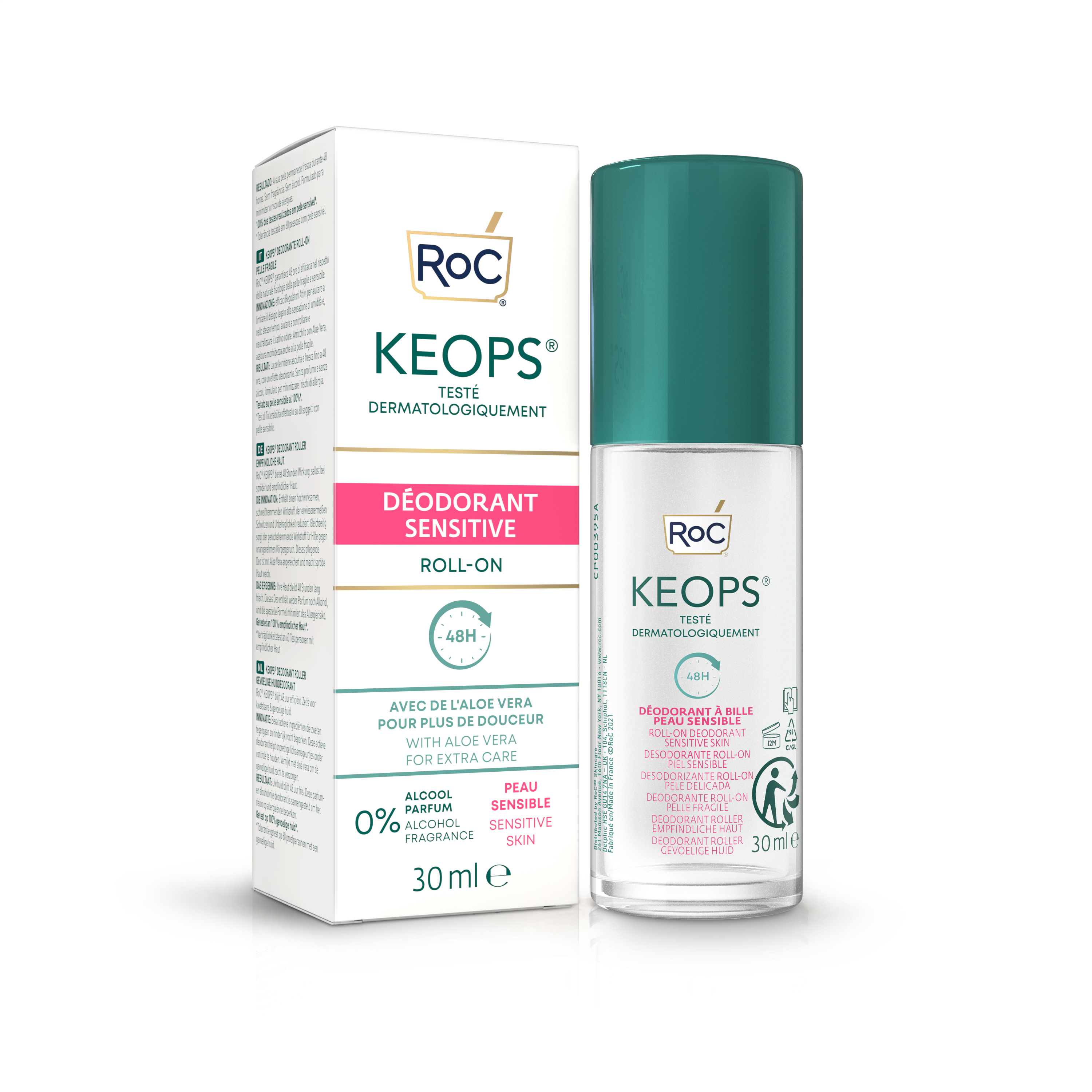 Deodorant roll-on pentru piele sensibila Keops Sensitive, 30 ml, ROC