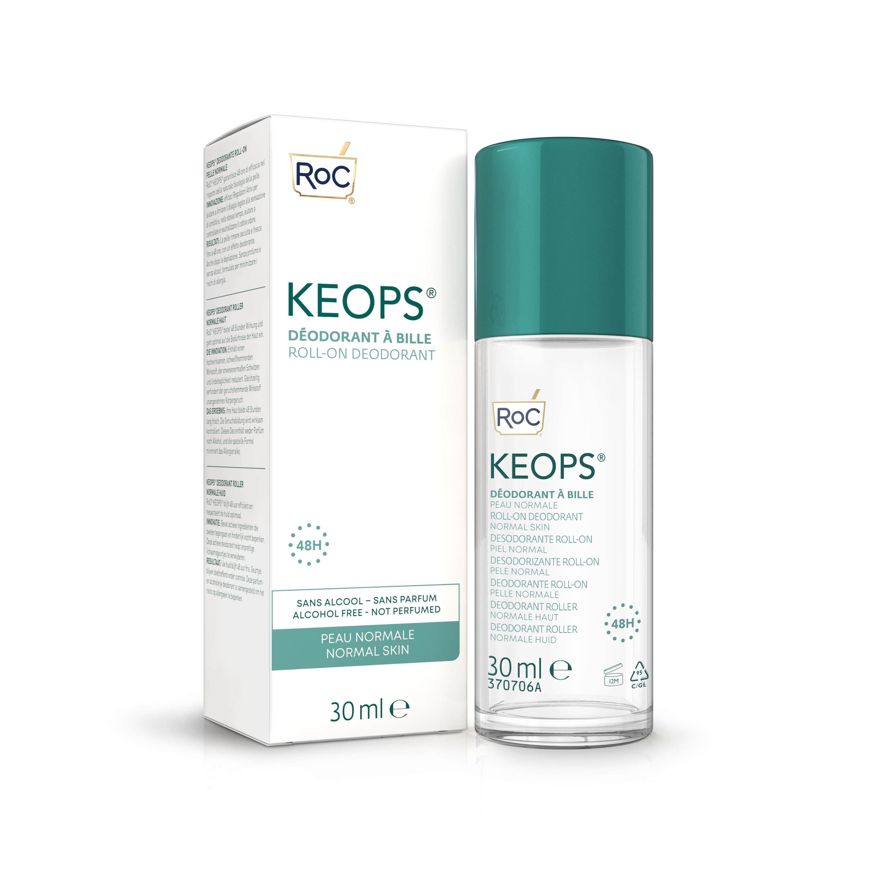 Deodorant roll-on pentru piele normala Keops Sensitive, 30 ml, ROC