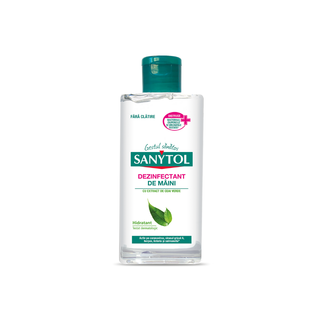 Gel dezinfectant de maini, 75 ml, Ceai Verde, Sanytol