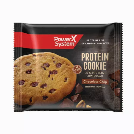 Biscuit proteic cu bucati de ciocolata Proteic Cookie, 50 g, PowerX System