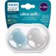 Suzete Ultra Soft Philips Avent, 6-18 luni, 2 bucati, Bleu si Gri, SCF091/17, Philips 590647