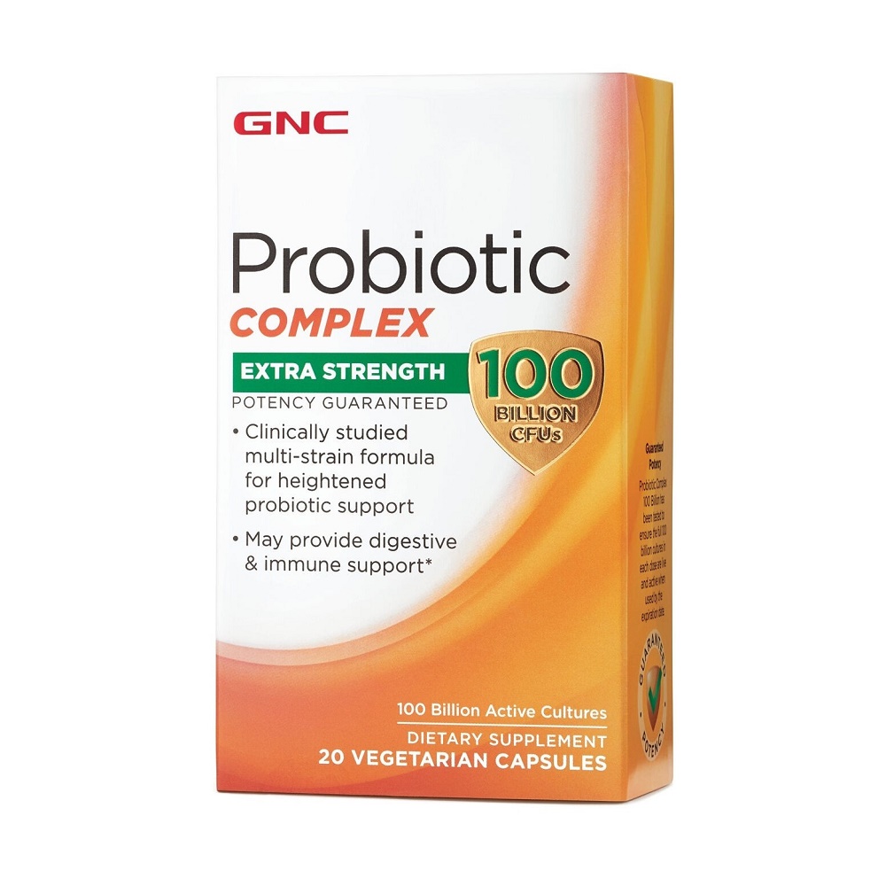 Probiotic Complex Extra Strength 100 Miliarde Culturi Vii, 20 capsule, GNC