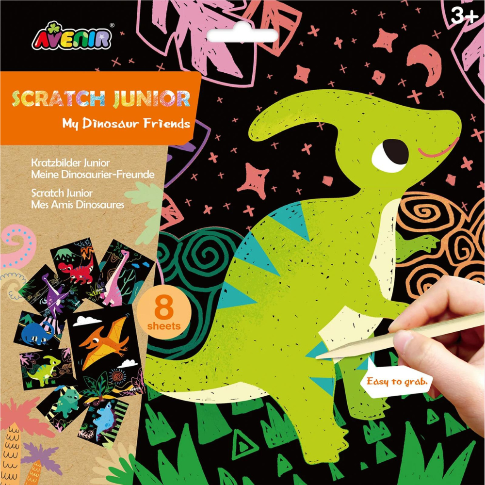 Set de razuit Scratch Junior Prietenii mei Dinozaurii, +3 ani, Avenir