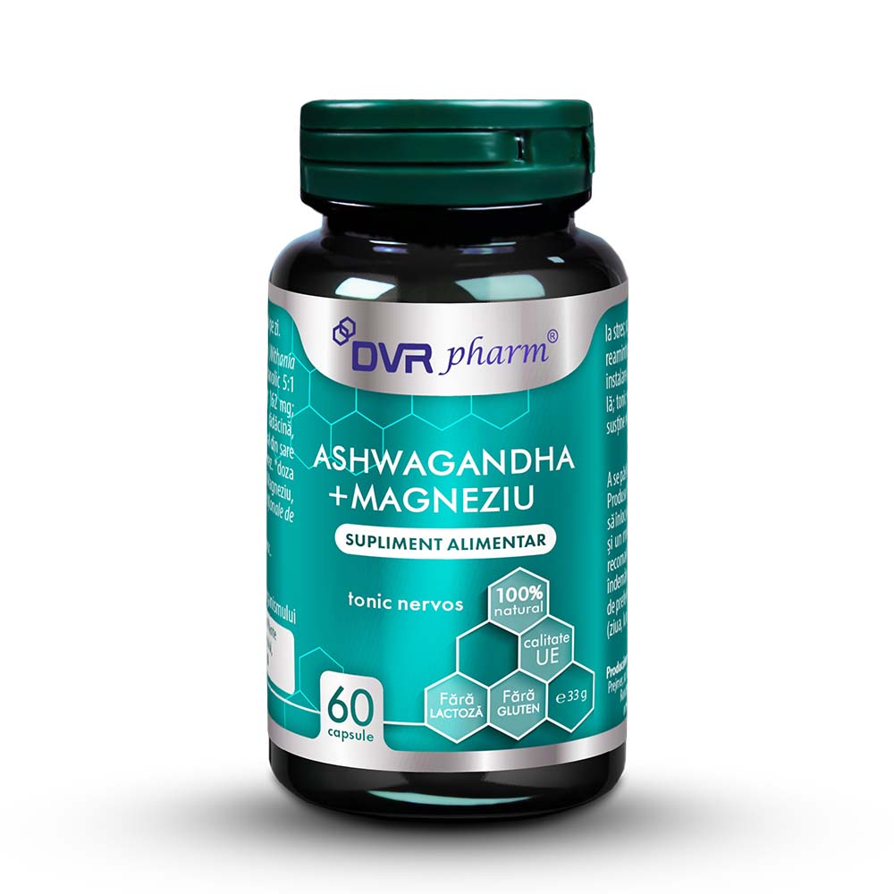 Ashwagandha + Magneziu, 60 capsule, DVR Pharm