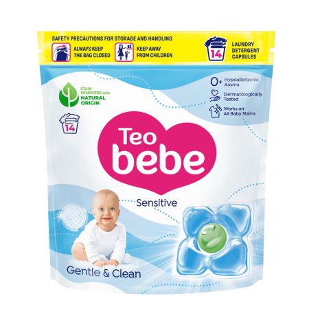 Detergent capsule pentru rufe Sensitive, 14 capsule, Teo Bebe