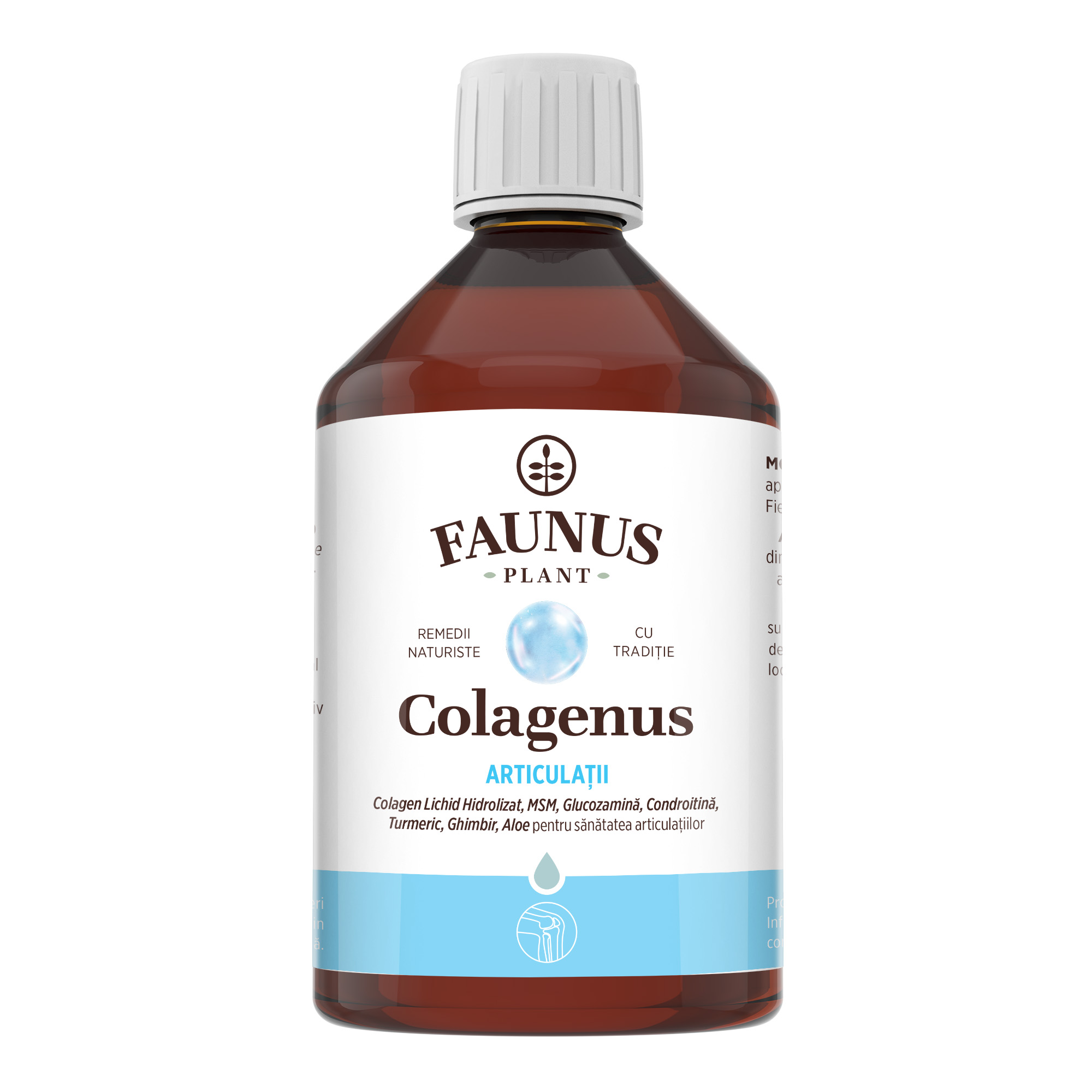 Colagen lichid hidrolizat pentru muschi ligamente Colagenus Articulatii, 500 ml, Faunus Plant