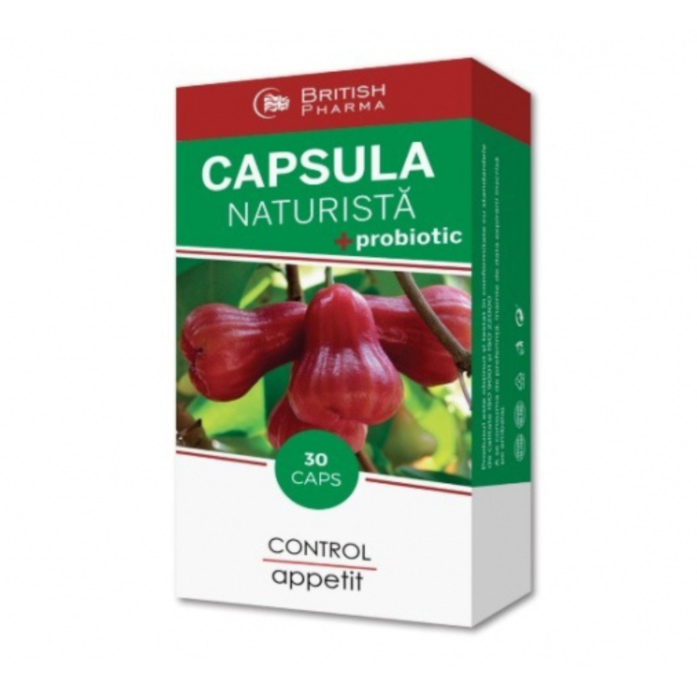 Capsula naturala cu probiotic, 30 capsule, British Pharma