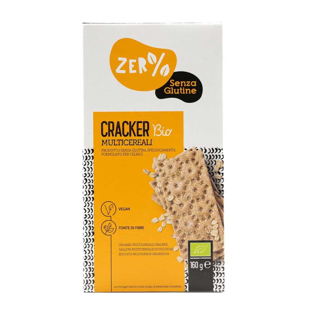 Crackers Bio multicereale, fara gluten Zer%Glutine, 160 g, Fior di loto
