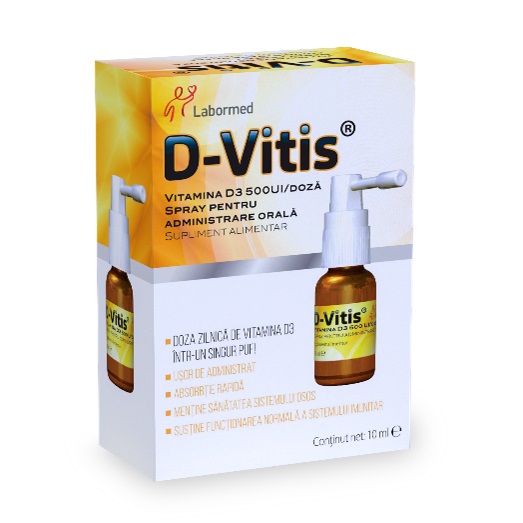  D-Vitis 500UI, 1 flacon spray 10ml, Labormed