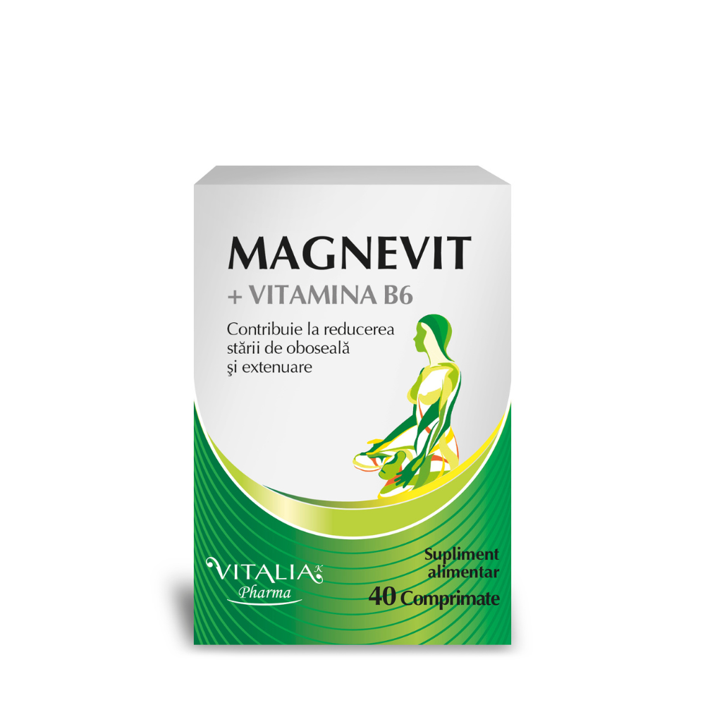 Magnevit + Vitamina B6, 40 comprimate, Vitalia Pharma