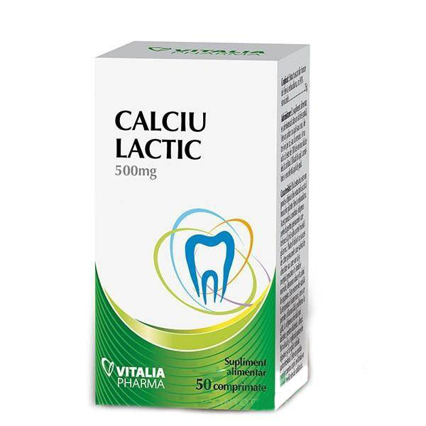 Calciu lactic, 500 mg, 50 comprimate, Viva Pharma