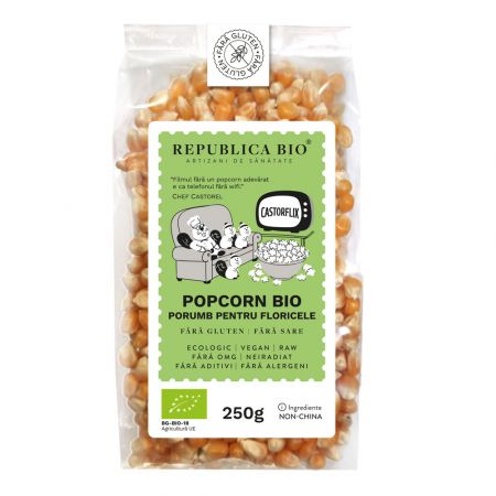 Popcorn Bio, porumb pentru floricele fara gluten, 250 g, Republica Bio