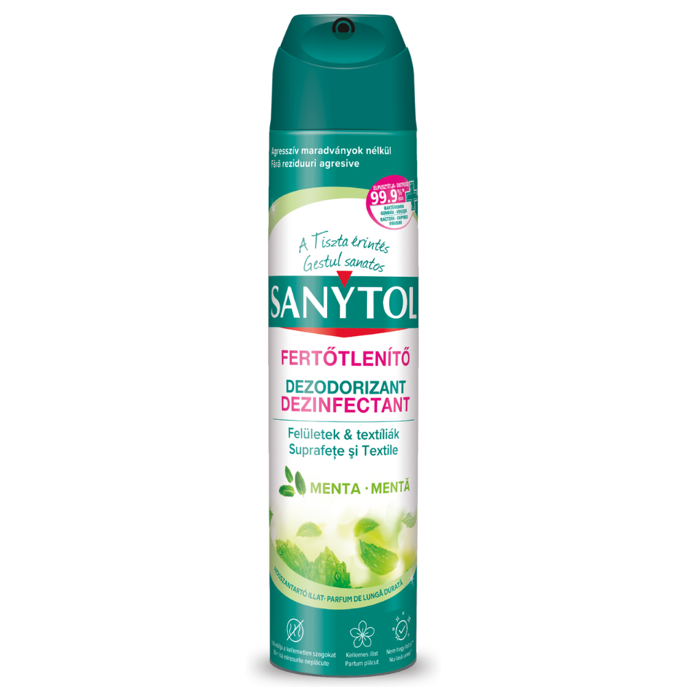 Spray dezinfectant dezodorizant cu menta, 300 ml, Sanytol