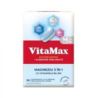 Magneziu 3in1cu vitamina B6 si B12, 30 comprimate, VitaMax
