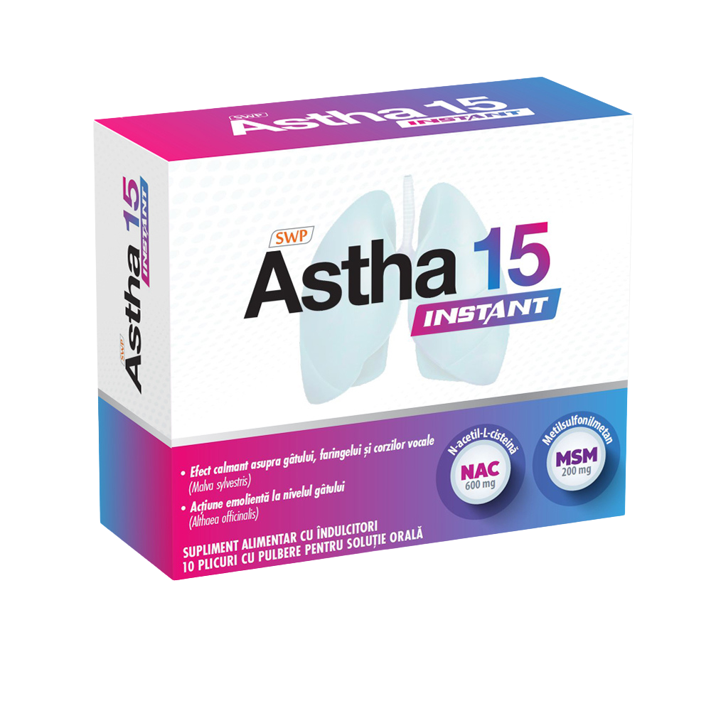 Astha 15 Instant, 10 plicuri cu pulbere, Sun Wave Pharma