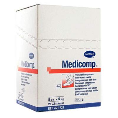 Comprese sterile Medicomp Extra, 5 cm x 5 cm, 25 x 2 bucati, Hartmann