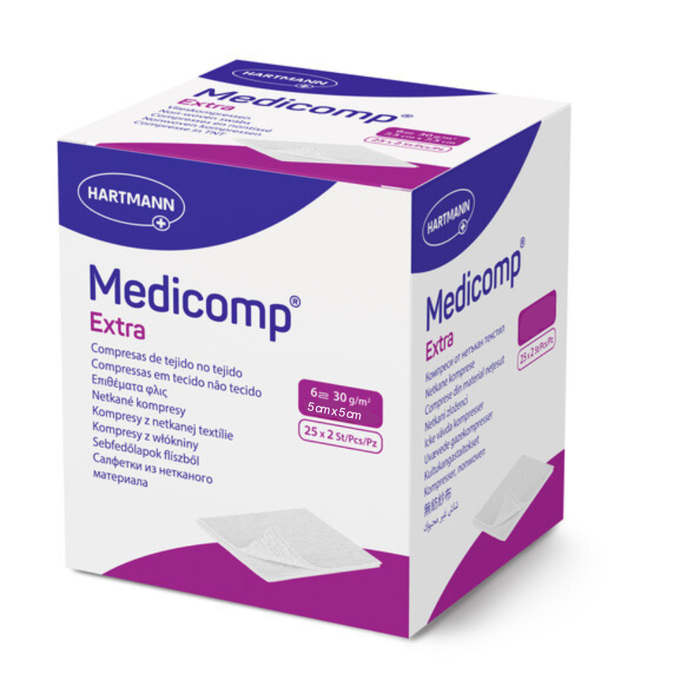 Comprese sterile Medicomp Extra, 5 cm x 5 cm, 25 x 2 bucati, Hartmann