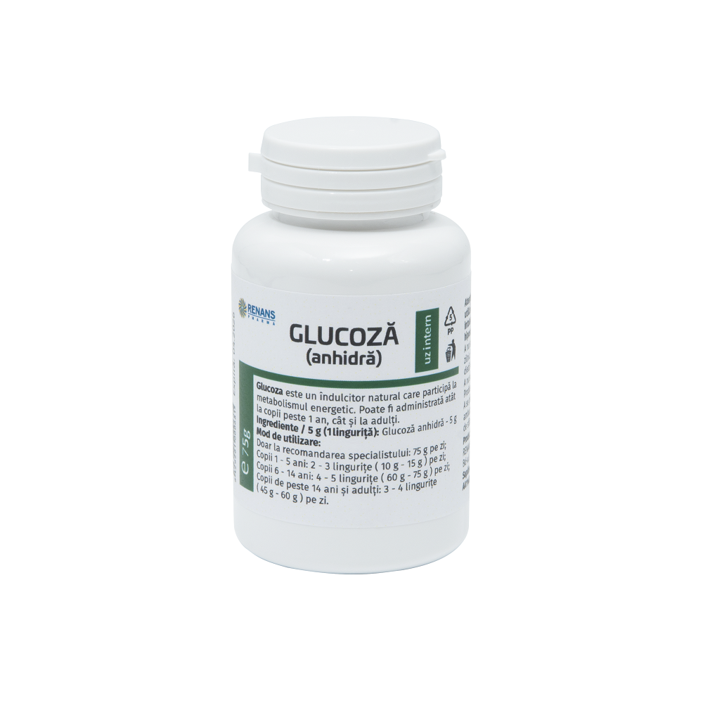 Glucoza Anhidra pulbere, 75 g, Renans