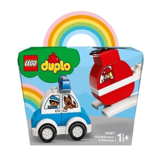 Elicopter de pompieri si masina de politie Lego Duplo, + 18 luni, 10957, Lego