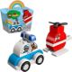 Elicopter de pompieri si masina de politie Lego Duplo, + 18 luni, 10957, Lego 454966
