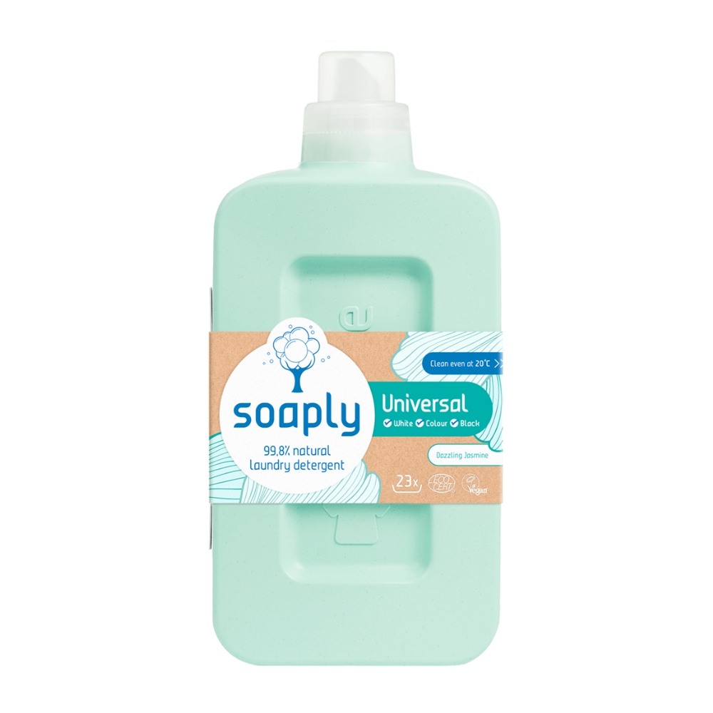 Detergent ecologic pentru rufe albe, negre si colorate Dazzling Jasmine, 1000 ml, Soaply