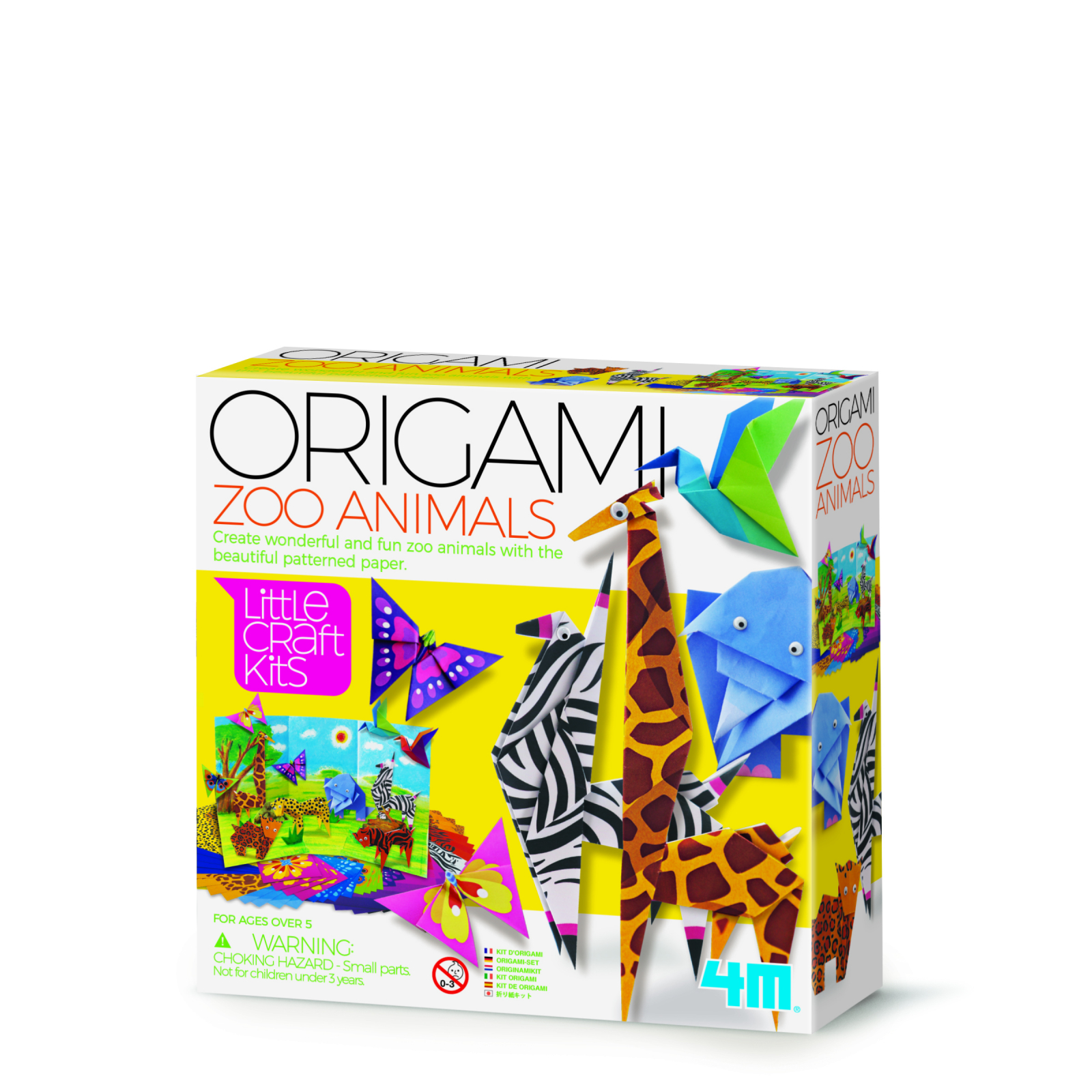 Mini set creativ Origami, 5 ani+, Animalele de la Zoo, 4M