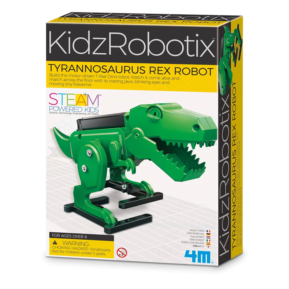 Kit constructie robot T-Rex Kidz Robotix, 8 ani +, 4M