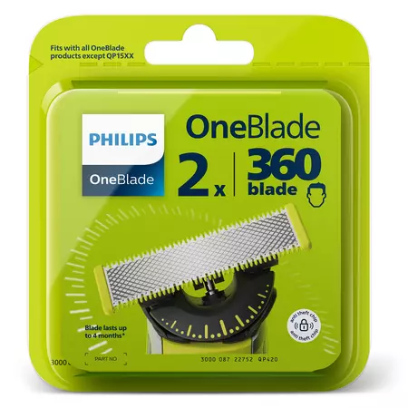 Rezerve OneBlade 360, pachet de 2 lame, QP420/50, Philips
