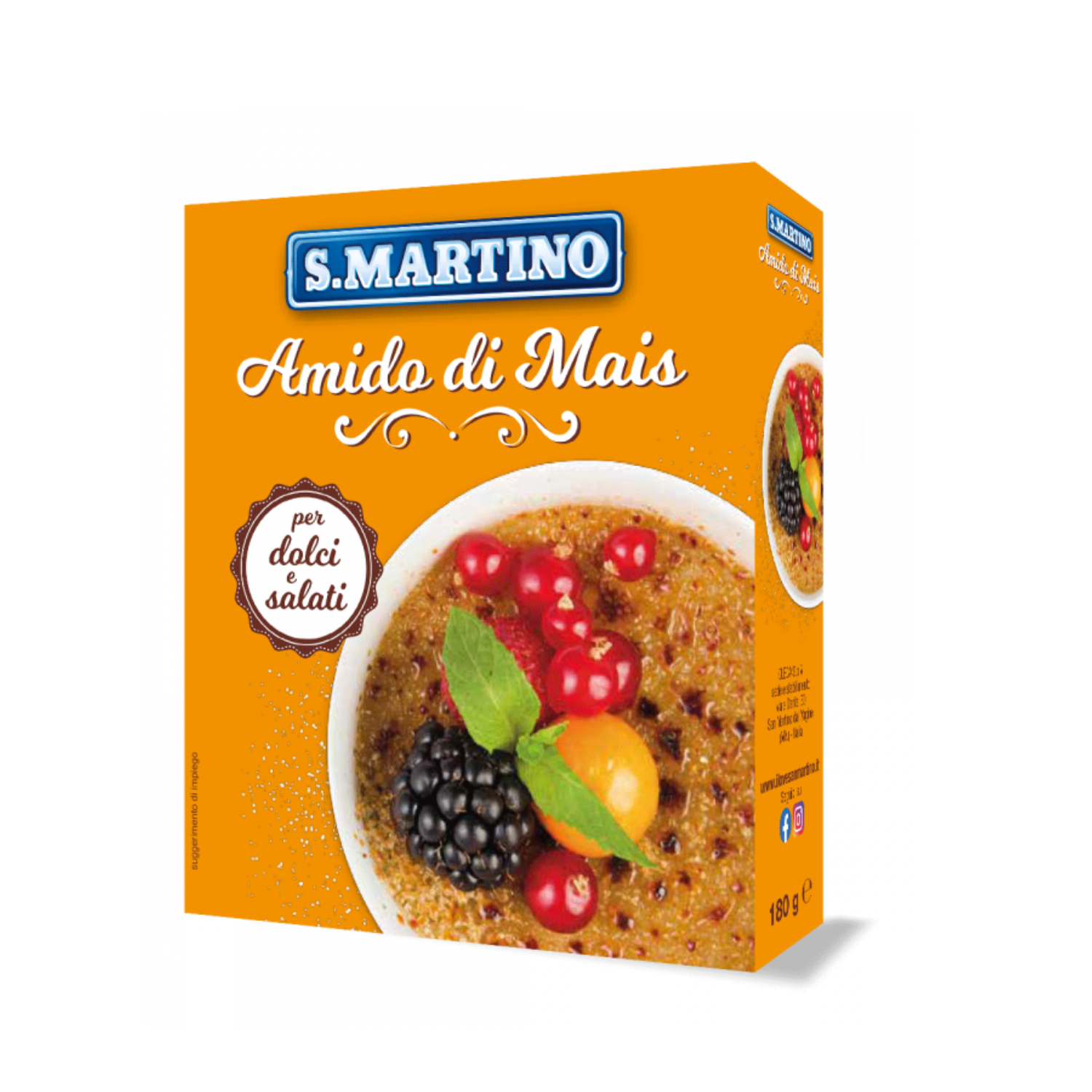 Amidon de porumb pentru preparate dulci sau sarate fara gluten, 180 g, S.Martino