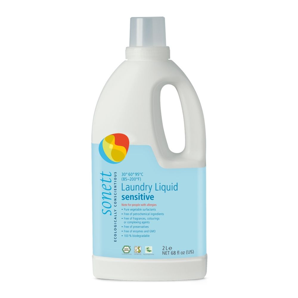 Detergent lichid pentru rufe albe si colorate Sensitive, 2 litri, Sonett