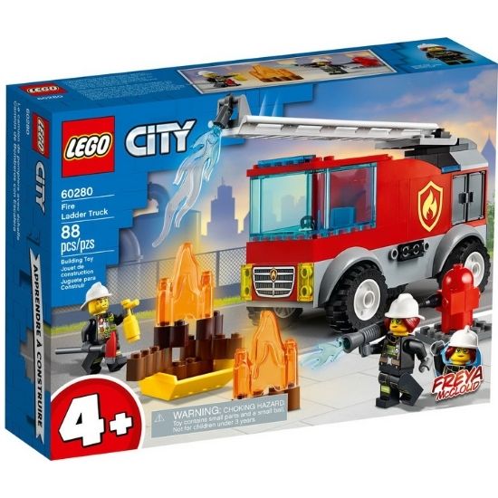 Camion de pompieri cu scara Lego City, +4 ani, 60280, Lego