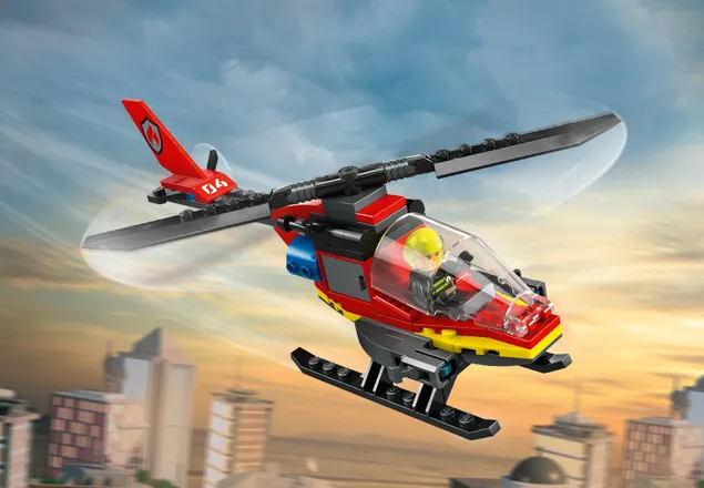 Elicopter de pompieri, +5 ani, 60411, Lego City