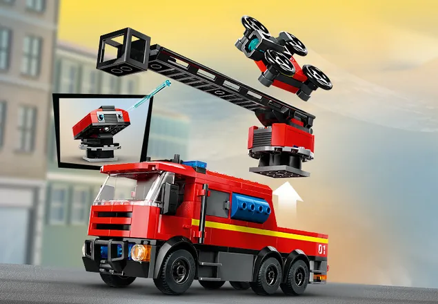 Statie si camion de pompieri, +6 ani, 60414, Lego City