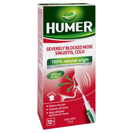 Spray natural nazal impotriva sinuzitei, 15 ml, Humer	