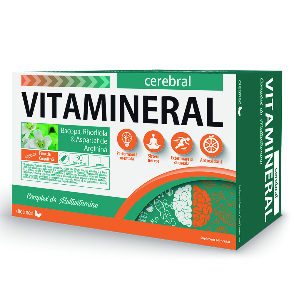 Vitamineral Cerebral, 30 fiole x 15 ml, Dietmed