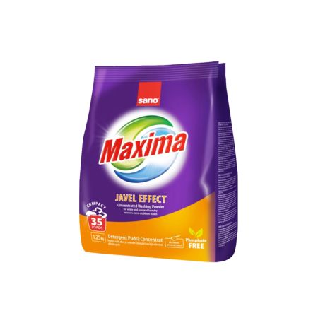 Detergent automat pudra Maxima, 1.25 kg, Javel, Sano