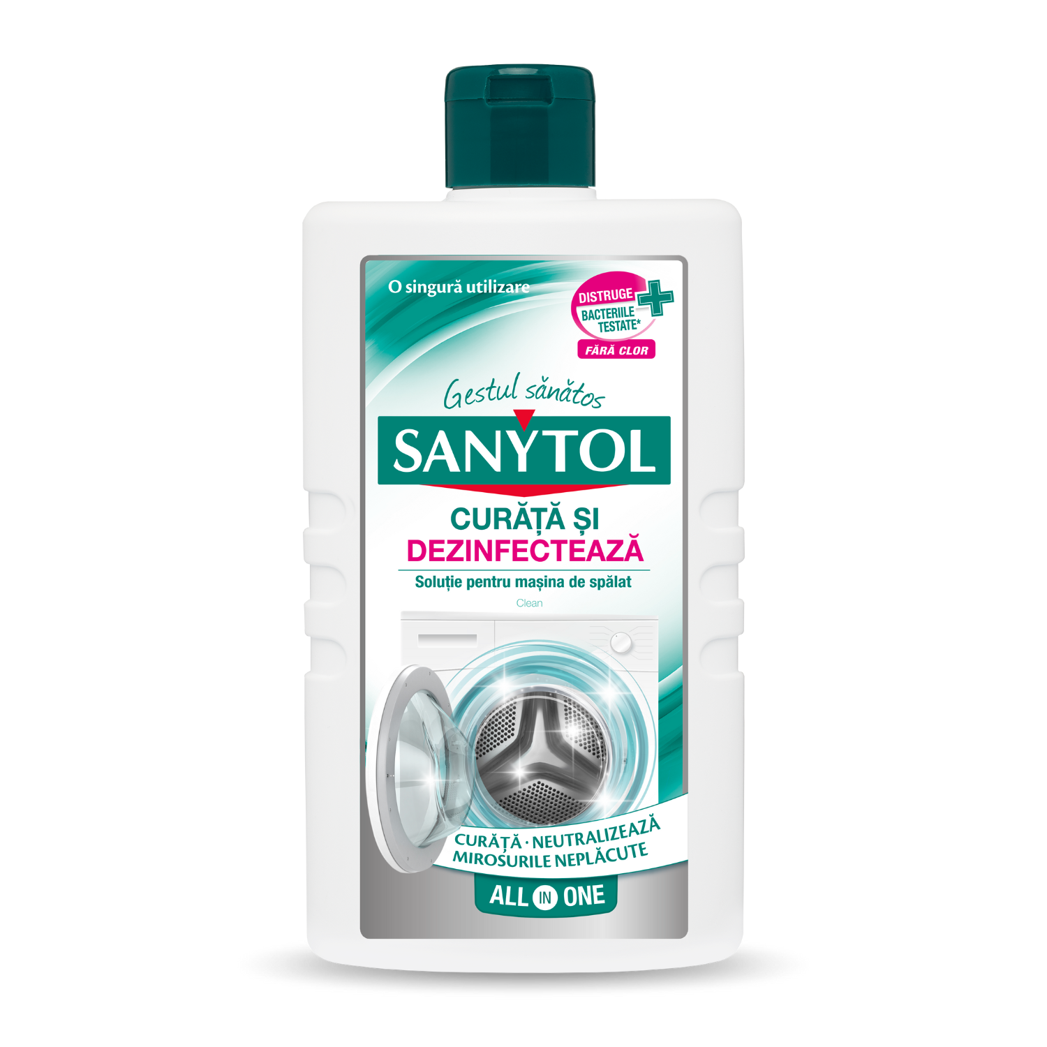 Solutie de curatat si dezinfectat masina de spalat, 250 ml, Sanytol