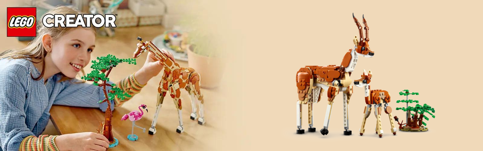 Animale salbatice din Safari, +9 ani, 31150, Lego Creator 3 in 1