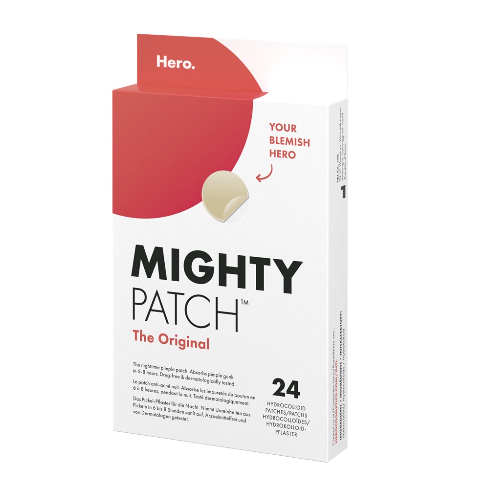 Plasturi hidrocoloidali pentru acnee Mighty Patch Original, 24 bucati, Hero