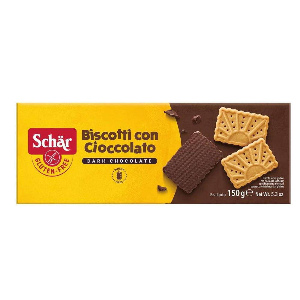 Biscuitii cu ciocolata neagra fara gluten, 150 g, Schar