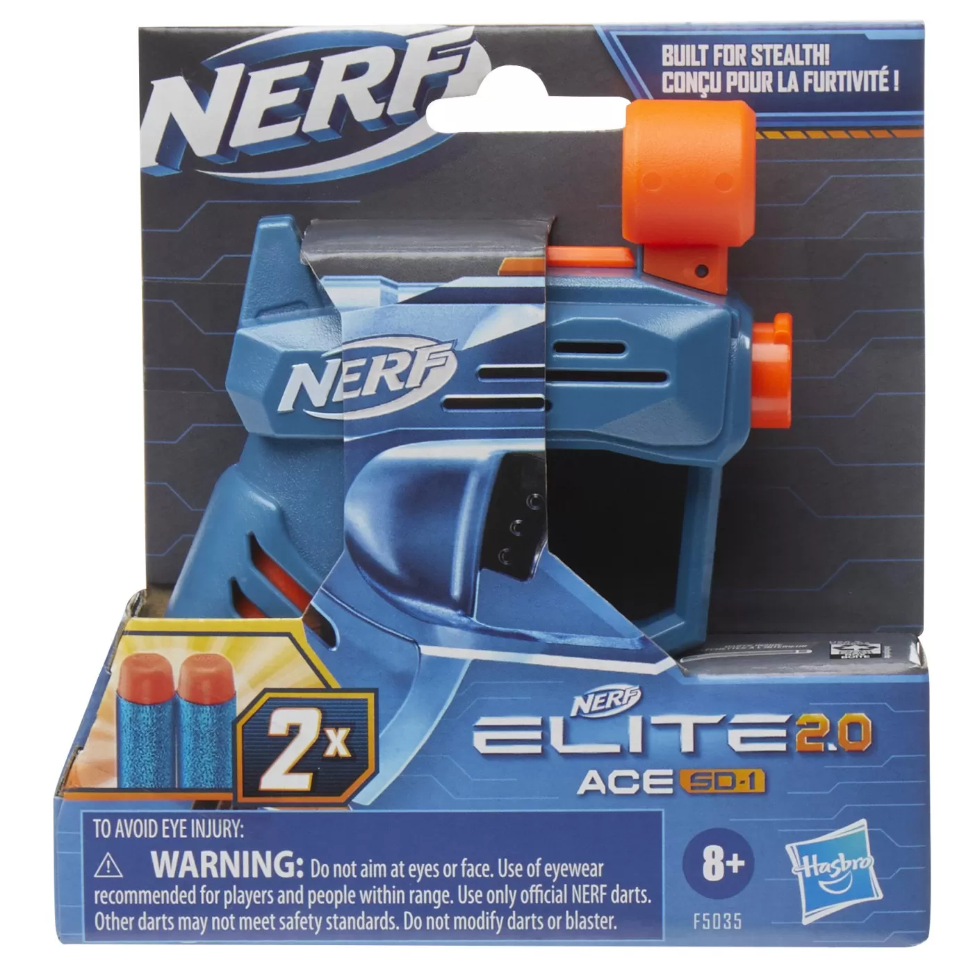 Blaster Nerf elite 2.0 Ace SD-1, +8 ani, Hasbro