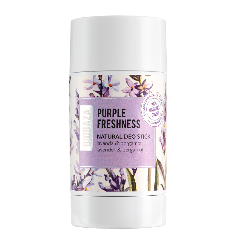 Deodorant stick natural fara aluminiu cu Lavanda si Bergamota Purple Freshness, 50 ml, Biobaza