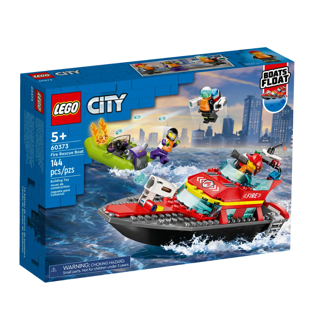 Barca de salvare a pompierilor, +5 ani, 60373, Lego City