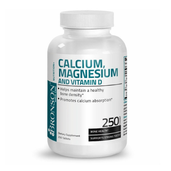Calciu, Magneziu si Vitamina D3, 250 tablete, Bronson 